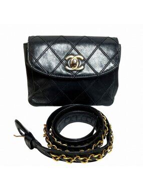 Chanel Bicolor Belt Bag Lambskin